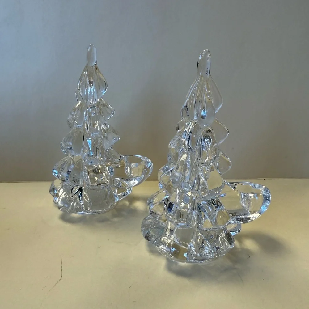Vintage 2005 Williams Sonoma Holiday Tree Taper Candle Holders in Original Box.